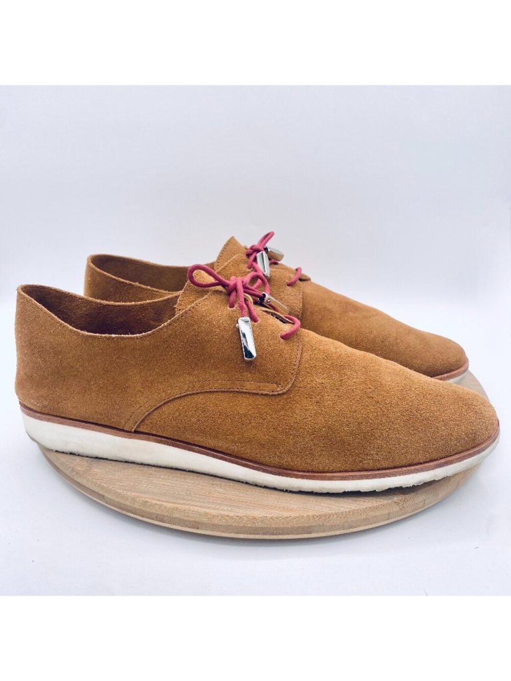 Nisolo Shoes Mens 10.5 Brown Suede Lace Up Casual Sneaker Oxfords Peru